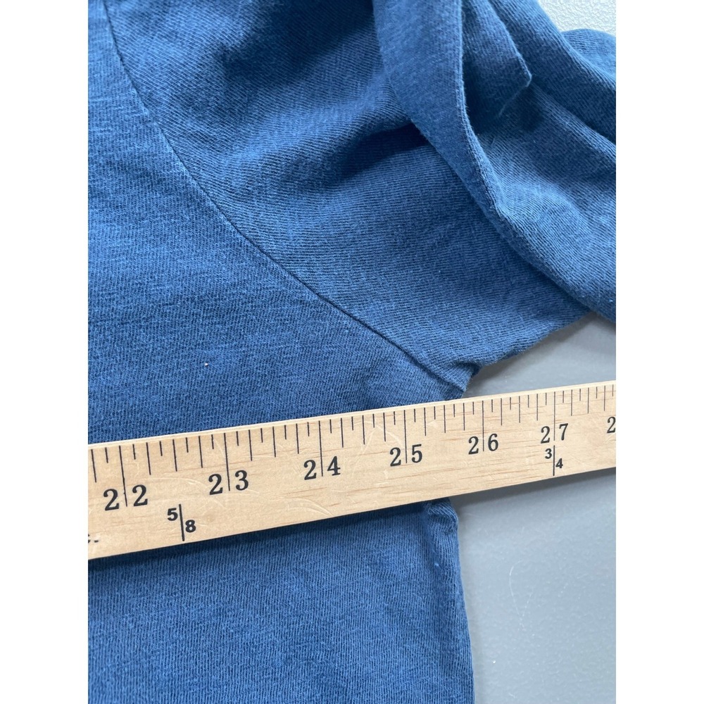 American Giant Henley Shirt Mens XL Broken In Premium Slub Blue USA Long Sleeve - Picture 9 of 10